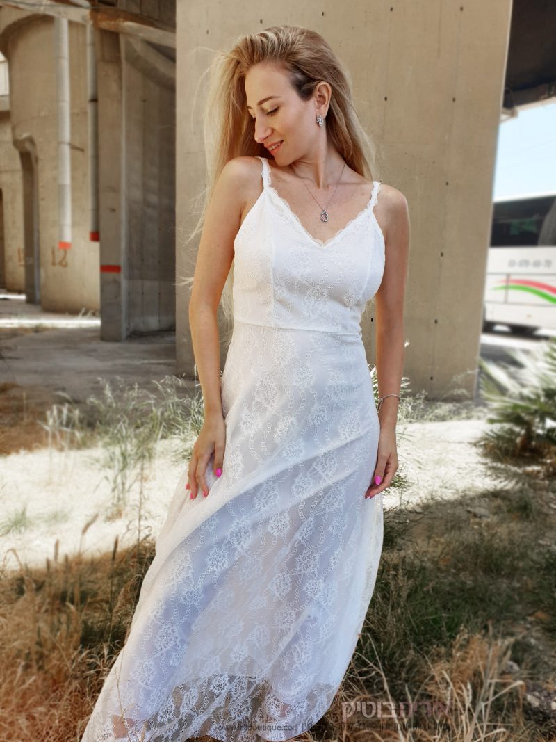שמלת מקסי לבנה